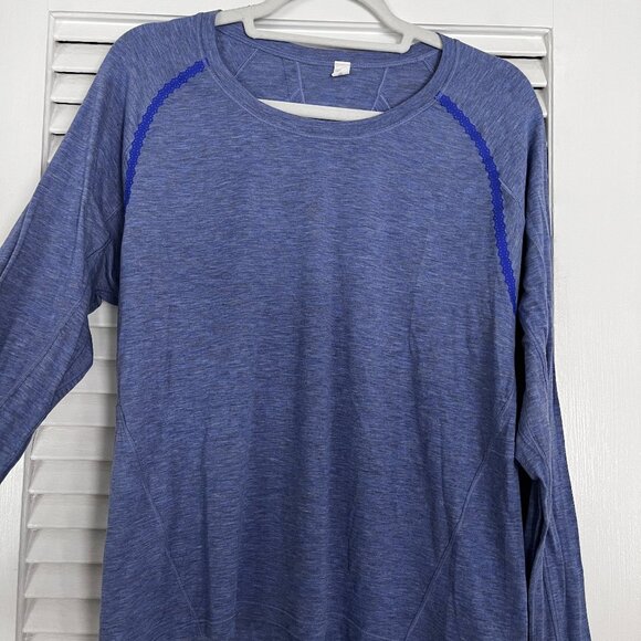 Lululemon Blue Open Cross Back Long Sleeved Top - Picture 1 of 4
